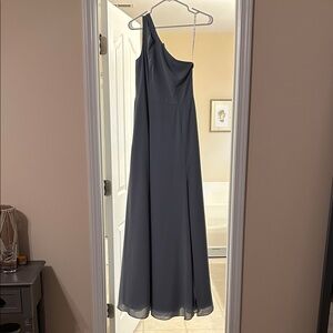 Elegant Light Blue One-Shoulder Dress